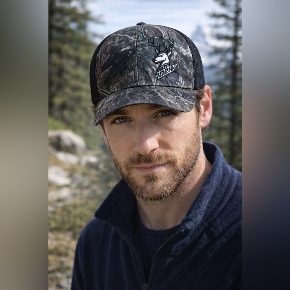 Mountain Dew RARE Mossy Oak Camo Hat Cap